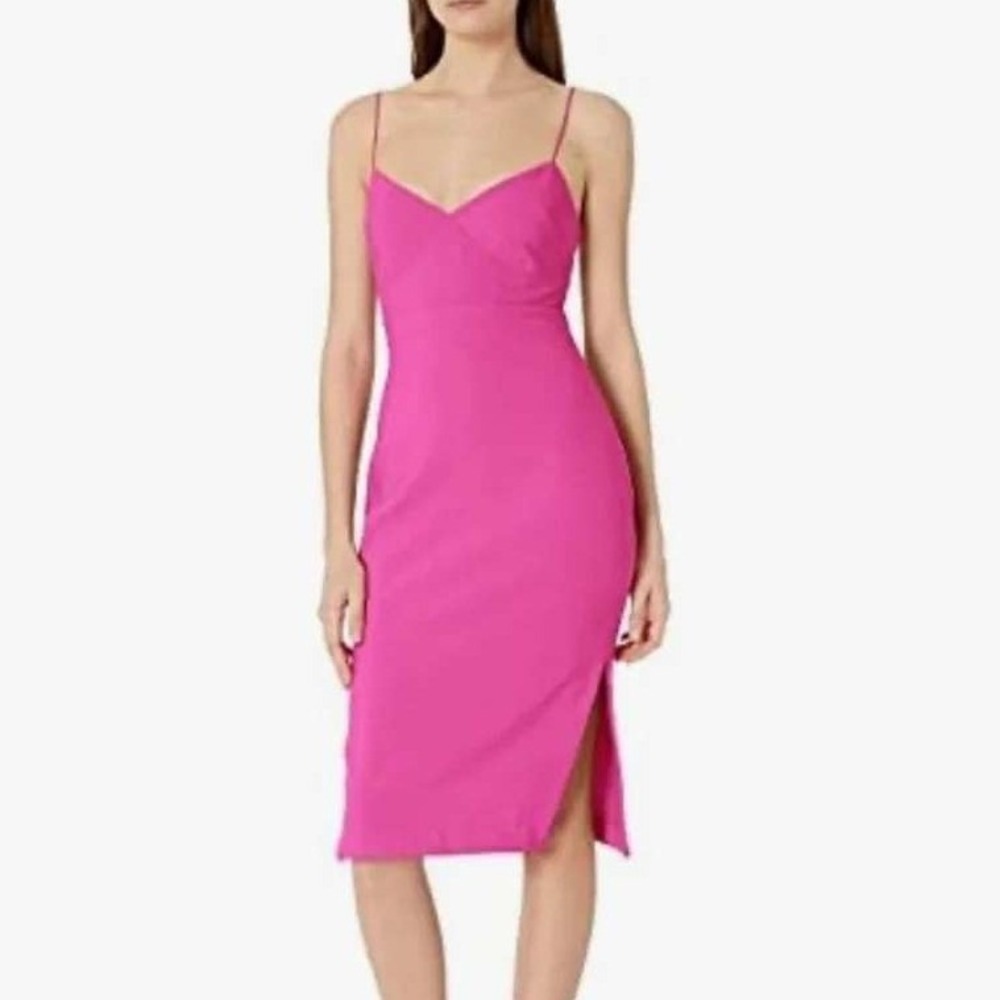 LIKELY Caprio Magenta Orchid Double Strap Sheath Midi Dress NWT 6 $228